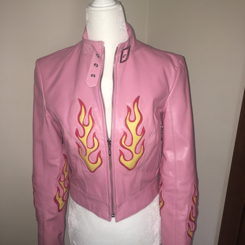 Leather biker jacket